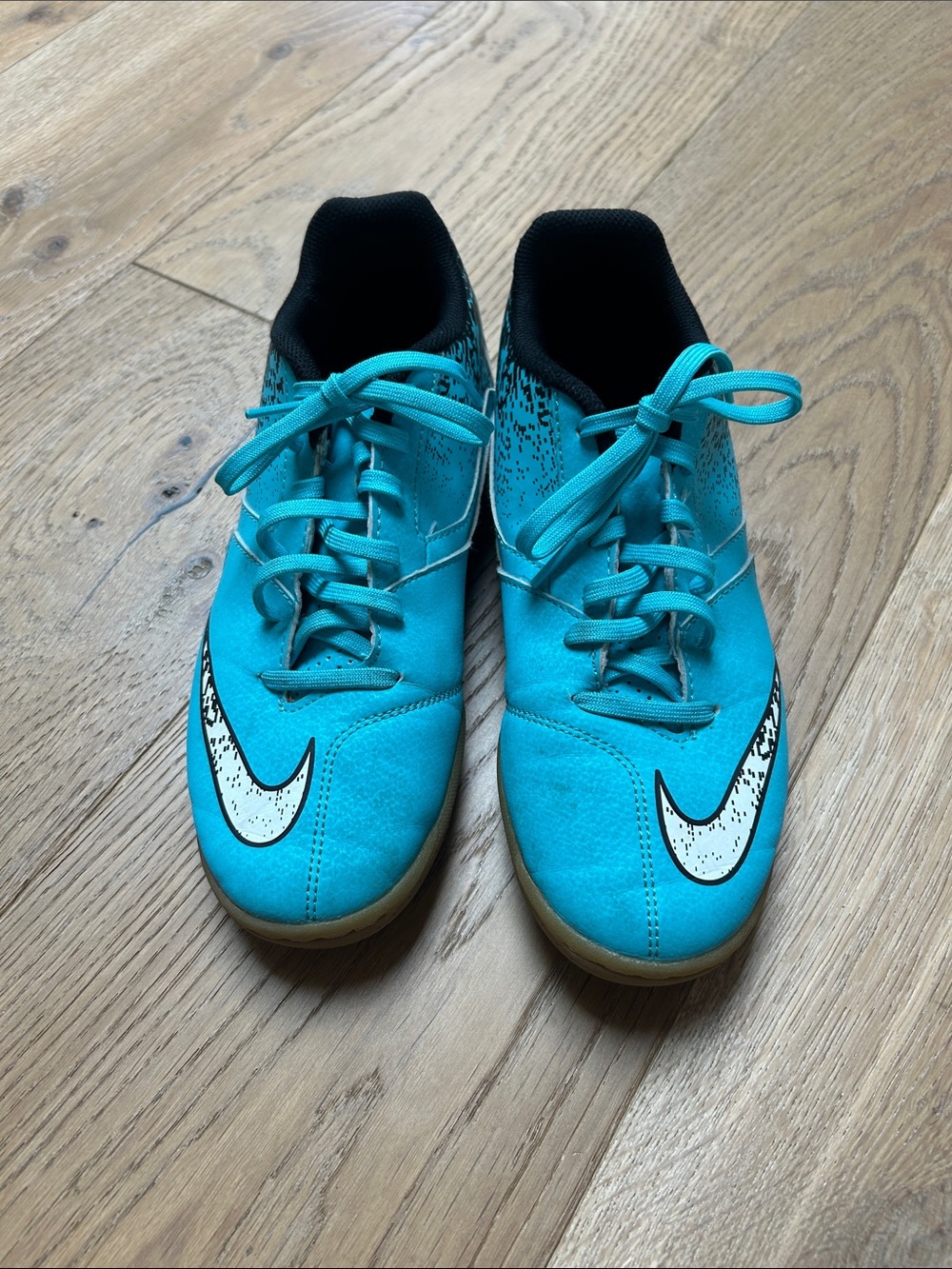 Nike Kids Teal and Black Indoor Soccer Sneakers